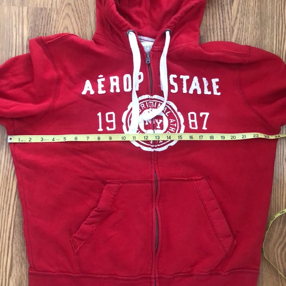 Red Aeropostale graphic zip up hoodie size large - Picture 8 of 9